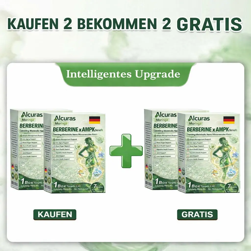 Offizieller Store | Alcuras Moringa × Berberin × AMPK 8-fach Slimming & Stoffwechsel-Nano-Mikronadel-Patch 🇺🇸 Nur 1× täglich · Sichtbare Veränderungen in 7 Tagen