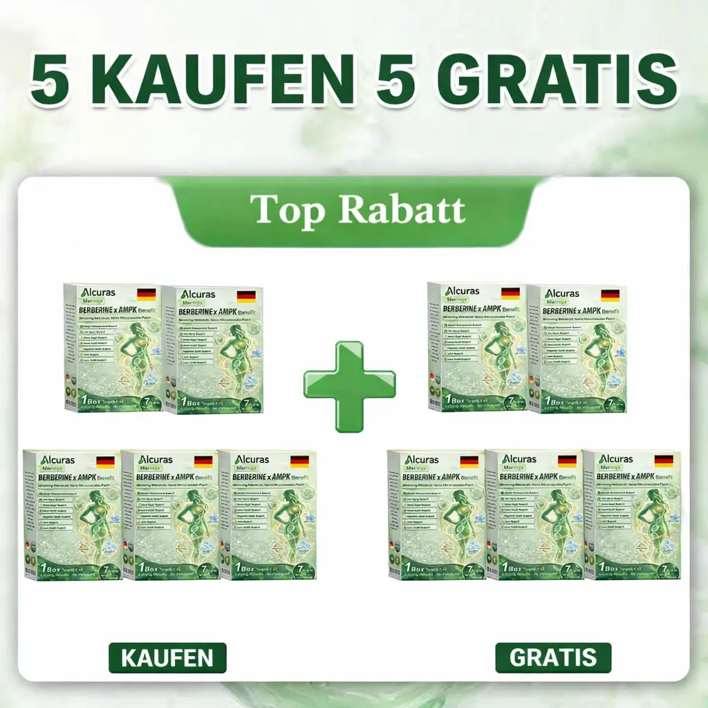 Offizieller Store | Alcuras Moringa × Berberin × AMPK 8-fach Slimming & Stoffwechsel-Nano-Mikronadel-Patch 🇺🇸 Nur 1× täglich · Sichtbare Veränderungen in 7 Tagen
