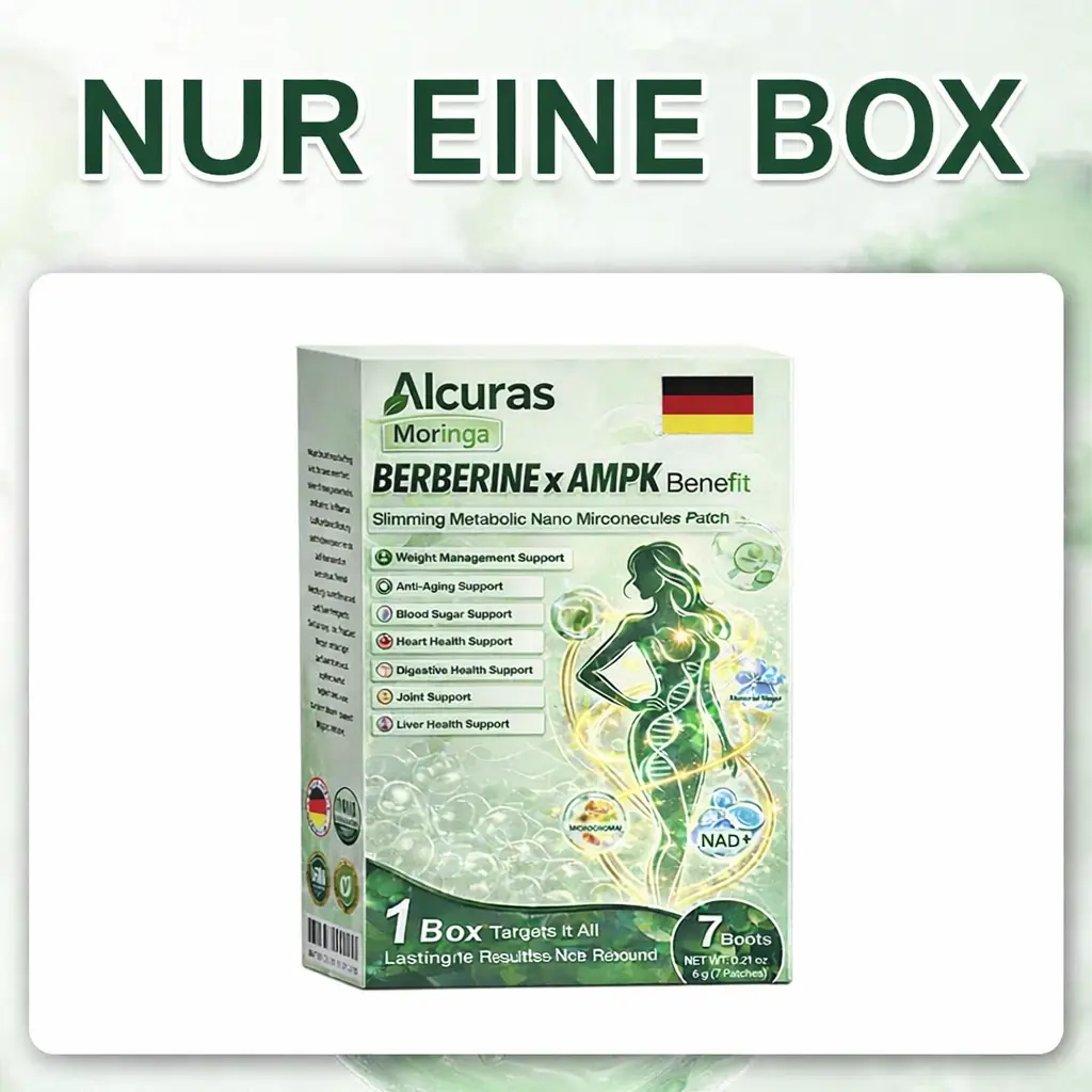 Offizieller Store | Alcuras Moringa × Berberin × AMPK 8-fach Slimming & Stoffwechsel-Nano-Mikronadel-Patch 🇺🇸 Nur 1× täglich · Sichtbare Veränderungen in 7 Tagen