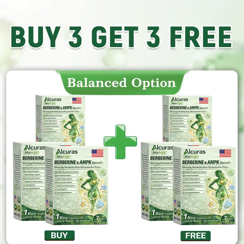 🧬Alcuras™ Moringa × Berberine × AMPK 8-Benefit Slimming & Metabolic Nano Microneedle Patch