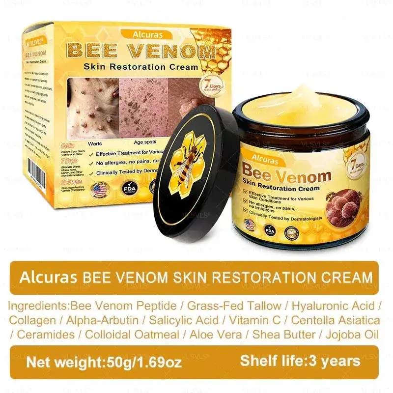 Alcuras Bee Venom Cream – Fast Skin Repair | Made in USA | 80% OFF!