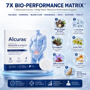 Alcuras® Advanced Prostate & Vitality Microneedle Patch Designed for Men 25+ with Nighttime Bathroom Trips, Weak Flow & Low Energy