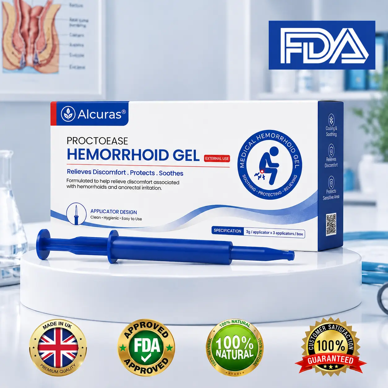 Alcuras® ProctoEase Hemorrhoid Gel.